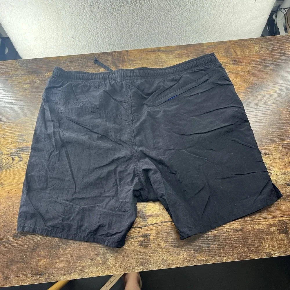 Vintage Speedo Men's Medium Black Swim Shorts Regular Drawstring Mesh Lined